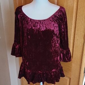 Beachlunchlounge S Crushed Velvet Top On Or Off Shoulder